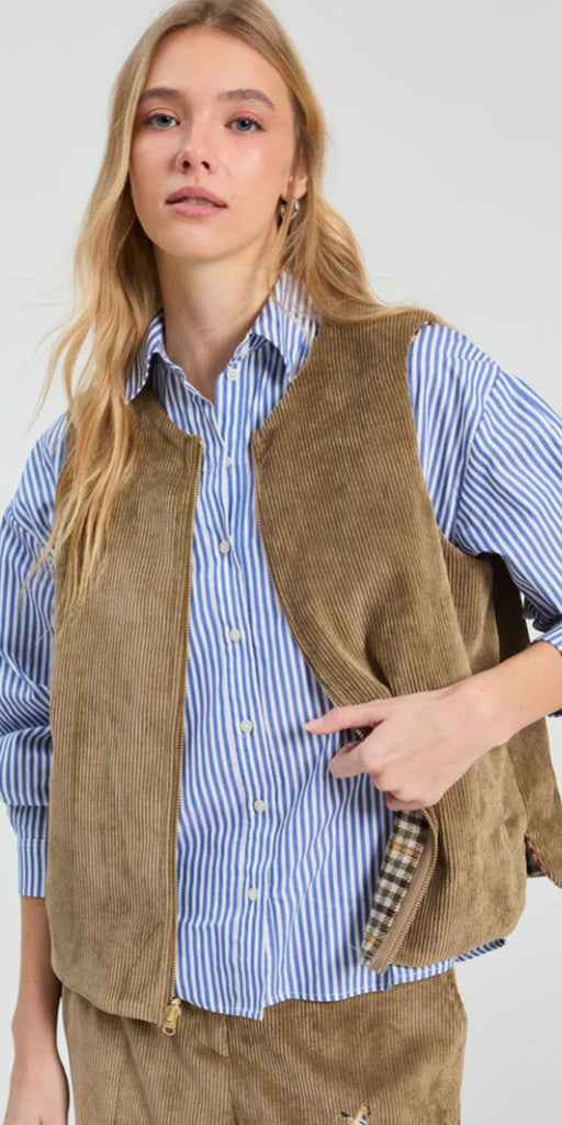 Vilagallo Reversible Corduroy Vest