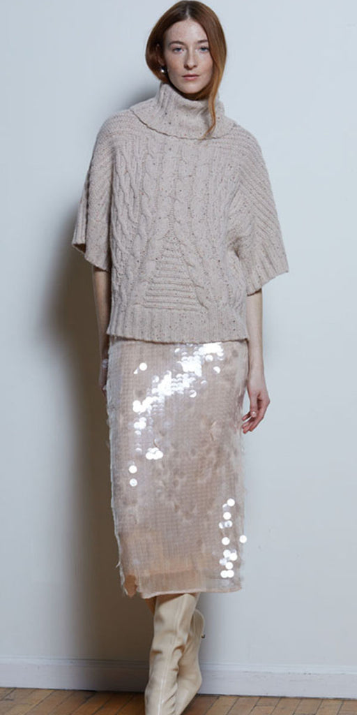 Autumn Cashmere Chunky Cable Tabard Turtleneck
