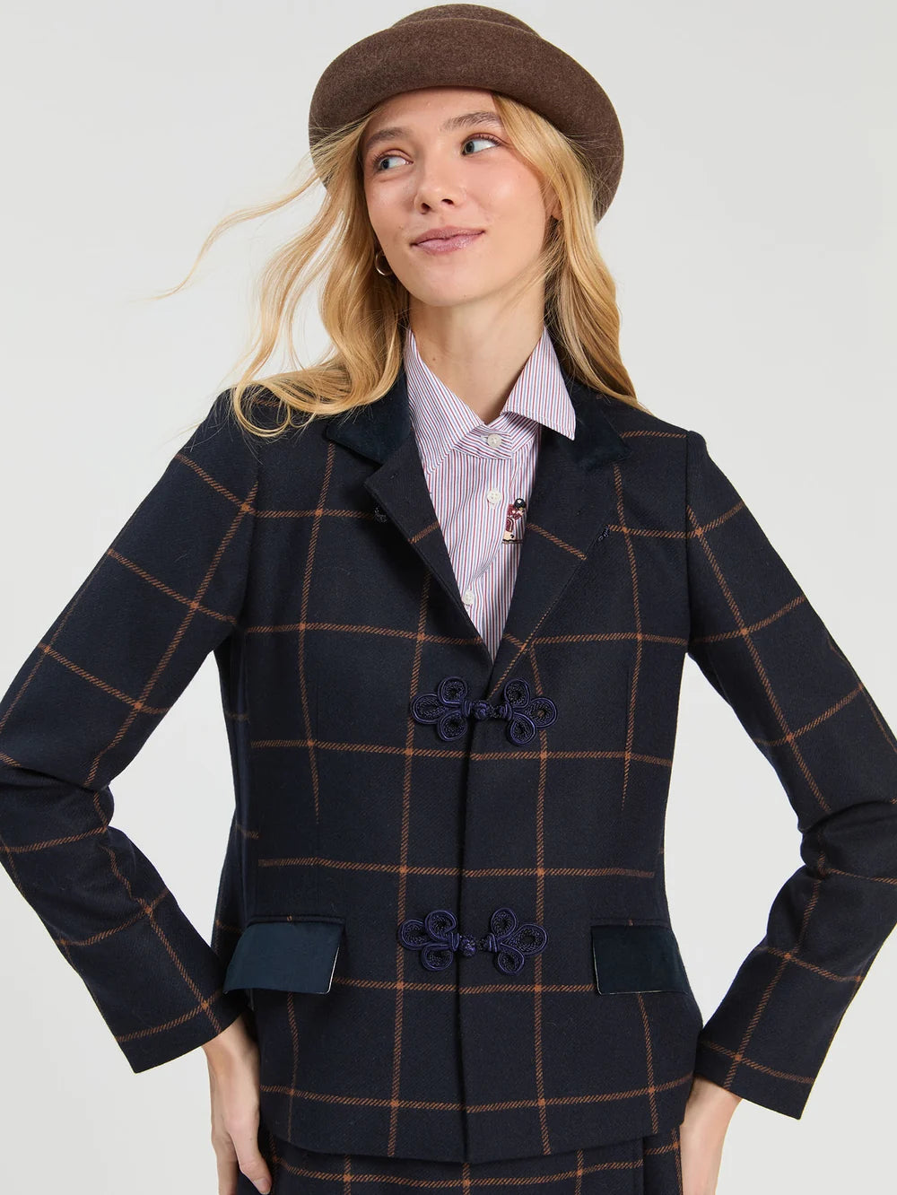 Vilagallo Plaid Short Jacket