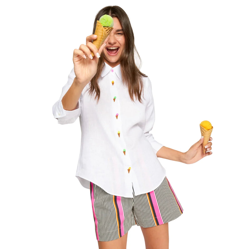 Vilagallo Ice Cream Embroidery Top
