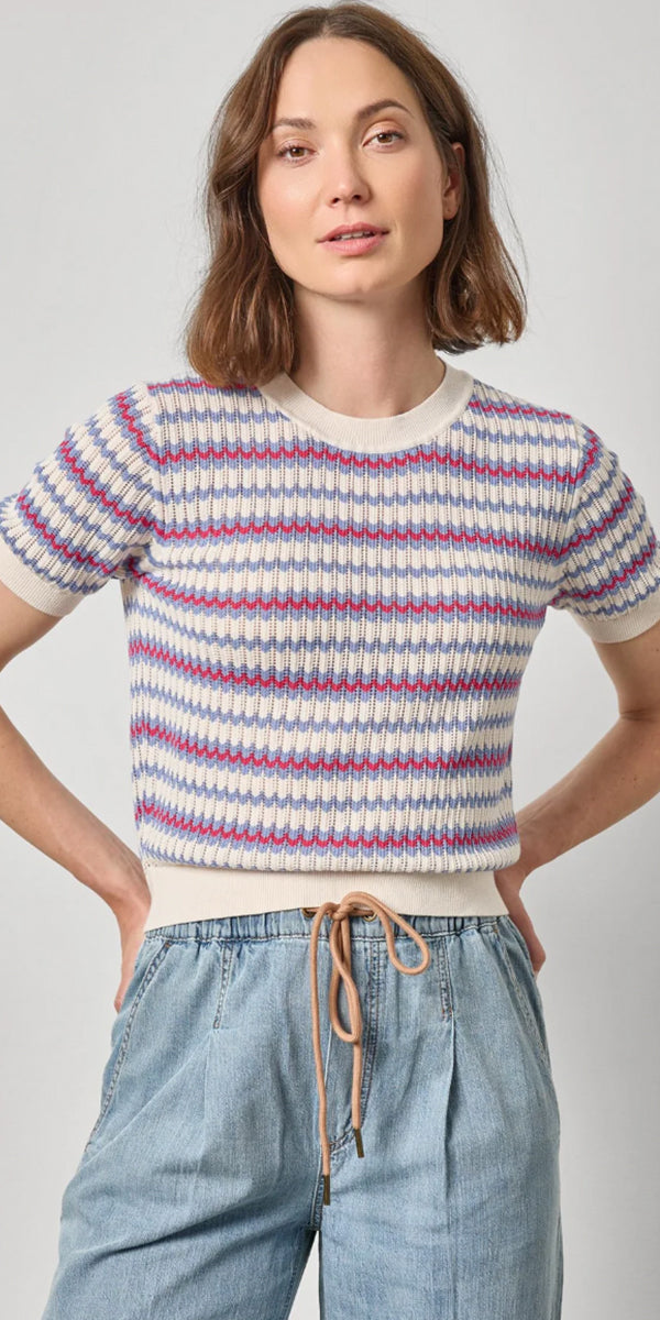 Lilla P Novelty Stripe Crew Sweater