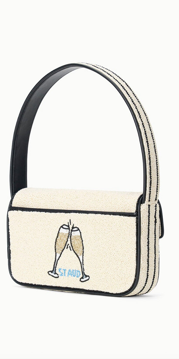 Staud Tommy Beaded Bag Caviar Dreams