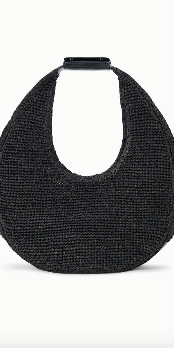 Staud Large Raffia Moon Tote