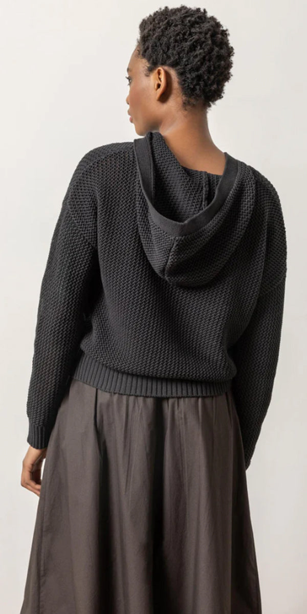 Lilla P Hooded Split Neck Sweater