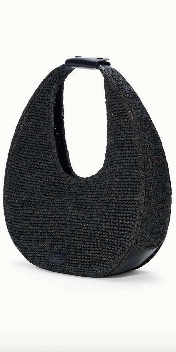 Staud Large Raffia Moon Tote