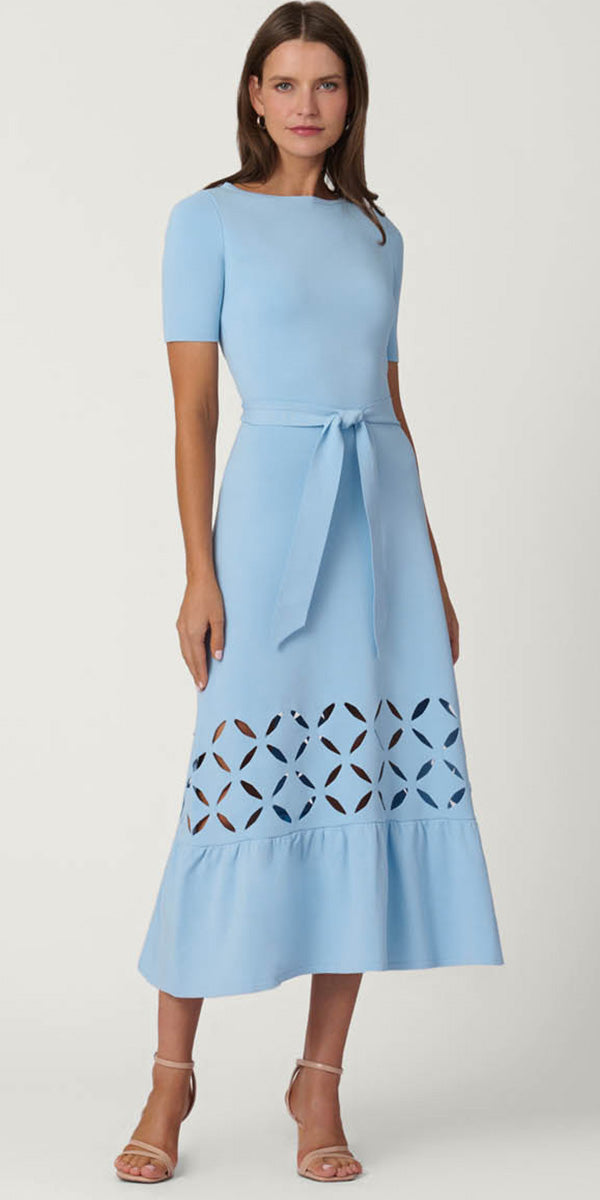 Shoshanna Pendelton Knit Midi Dress Sky Blue L Shoshanna Pendelton Knit Midi Dress Sky Blue L
