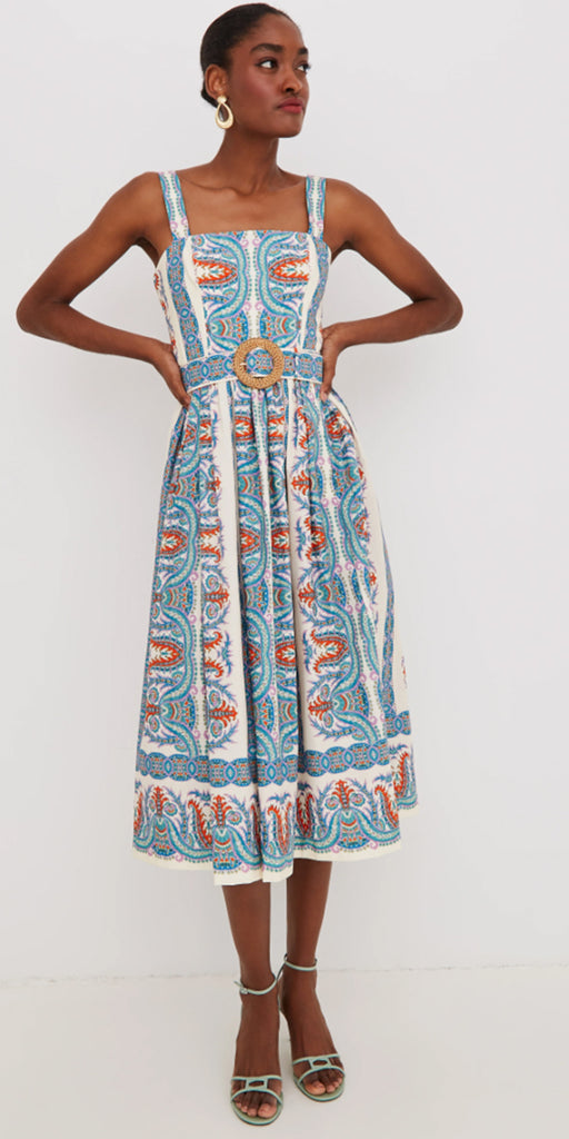 cara cara blue dress Julie Midi in Cotton Size:Adult | 42|S Black Dress With Back Featuring a tent dress zip up