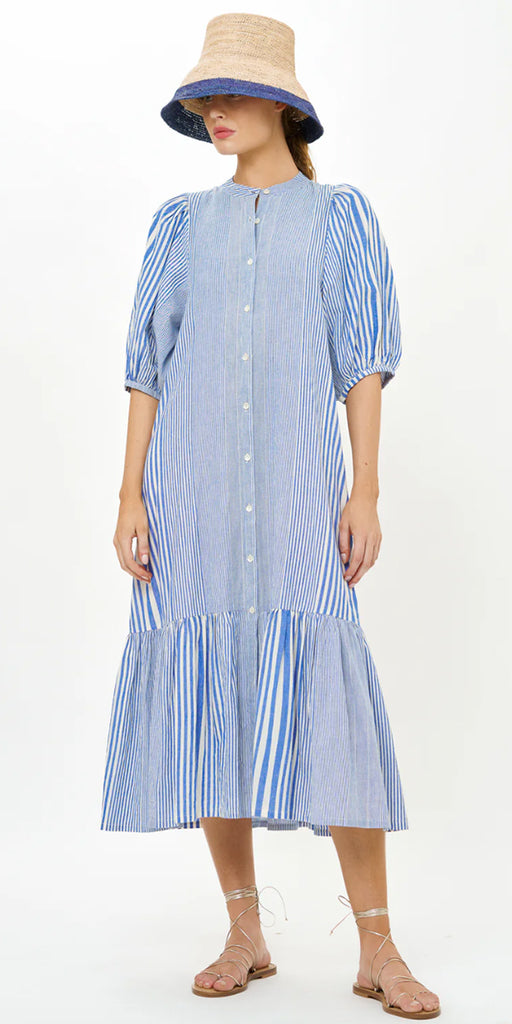 Oliphant Button Puff Midi Dress