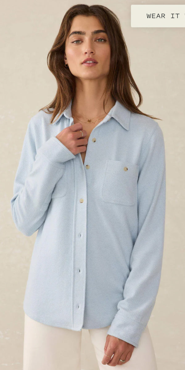Faherty Legend Sweater Shirt - Ice Twill