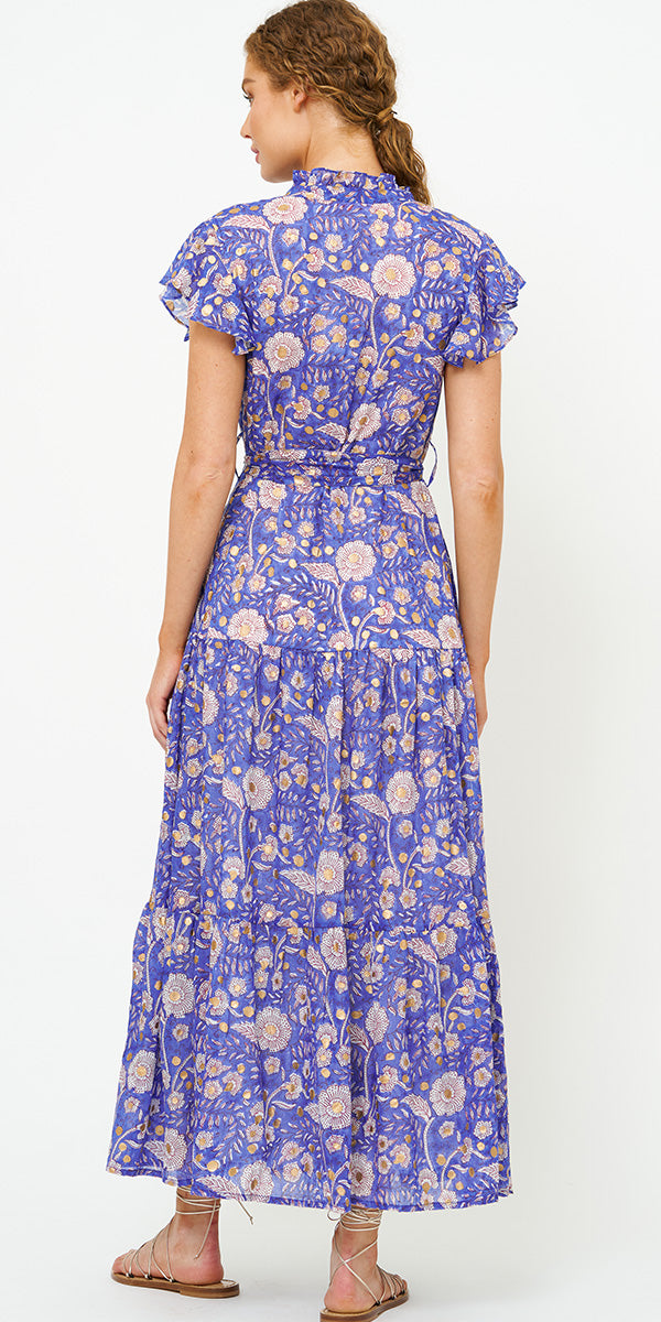 Oliphant Ruffle Collar Button Maxi Dress