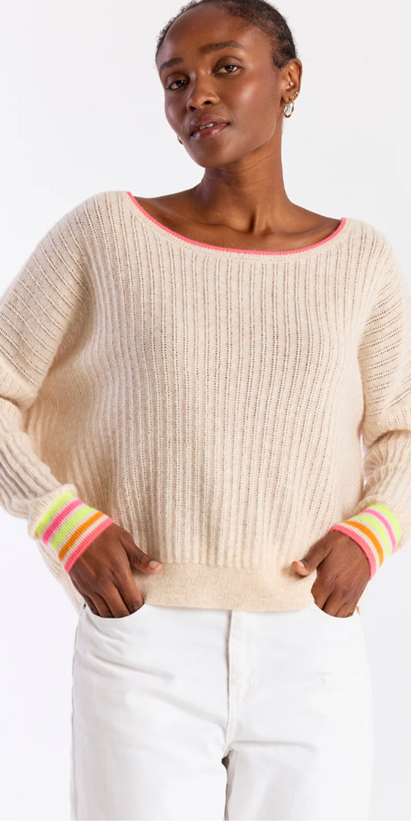 Brodie Striped Cuff Reversible Sweater