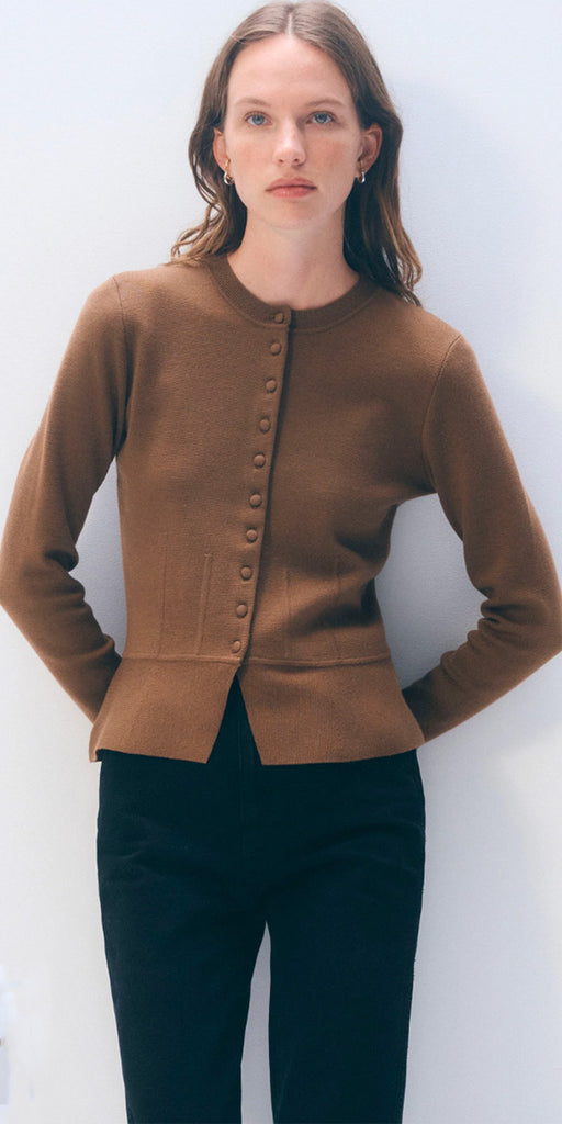 White + Warren Superfine Merino Waisted Cardigan