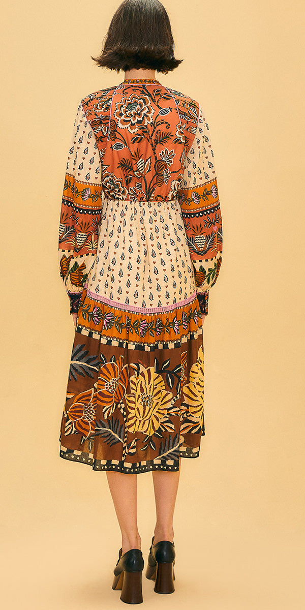 Farm Rio Ainika V Neckline Midi Dress