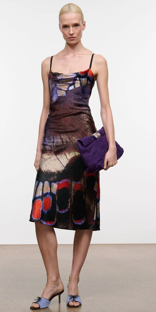 Staud Evangeline Silk Midi Dress