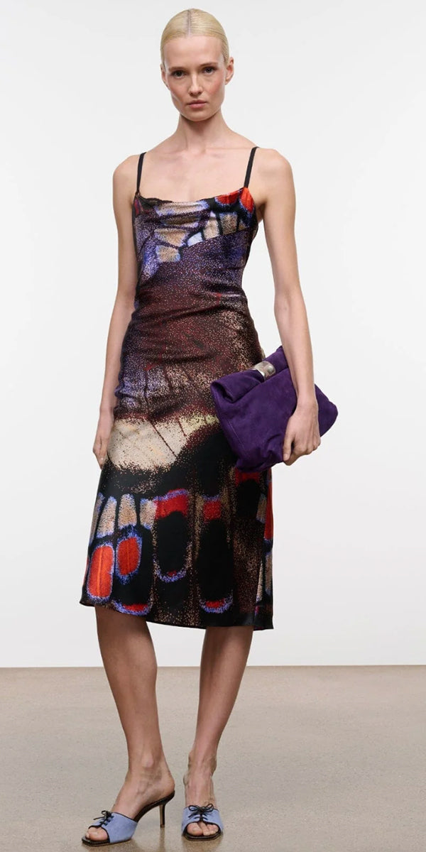 Staud Evangeline Silk Midi Dress
