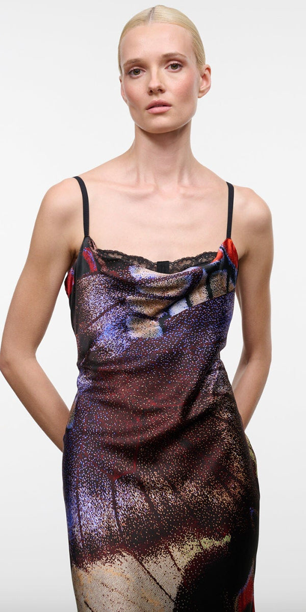 Staud Evangeline Silk Midi Dress