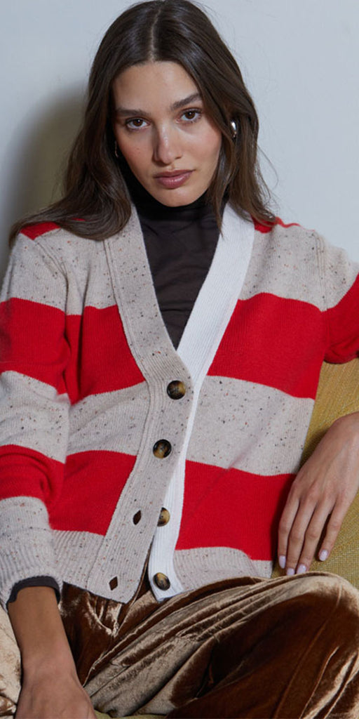 Autumn Cashmere 4-Ply Rugby Cardigan