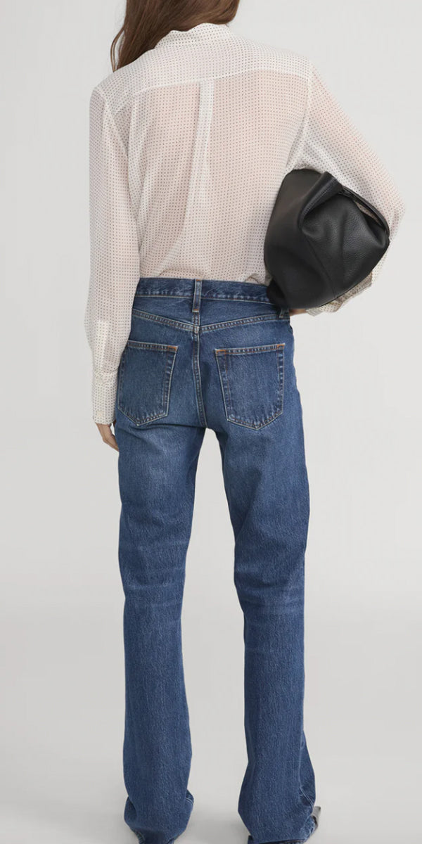 FRAME Polka Dot Modern Tie Blouse