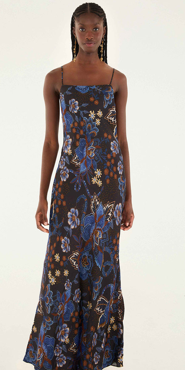 Farm Rio Snakes Bouquet Slip Dress