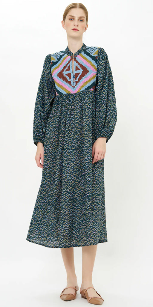 Oliphant Mandarin Midi Dress