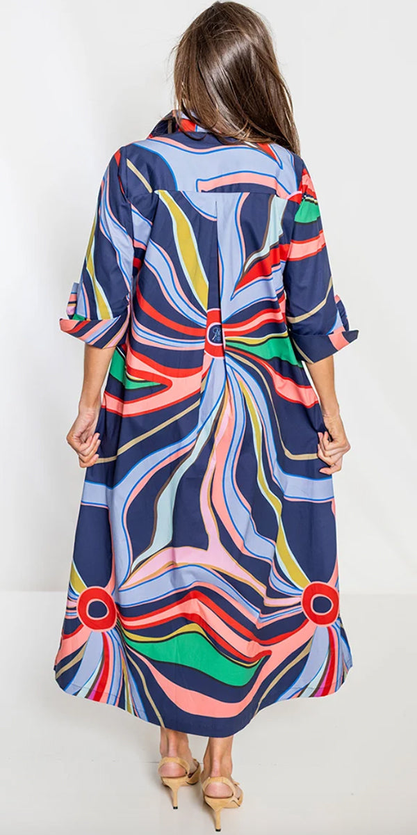 House of MBR Ruthie Long Shirt Dress