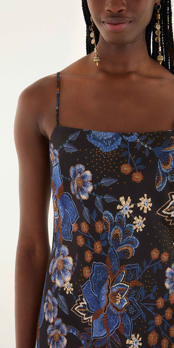 Farm Rio Snakes Bouquet Slip Dress