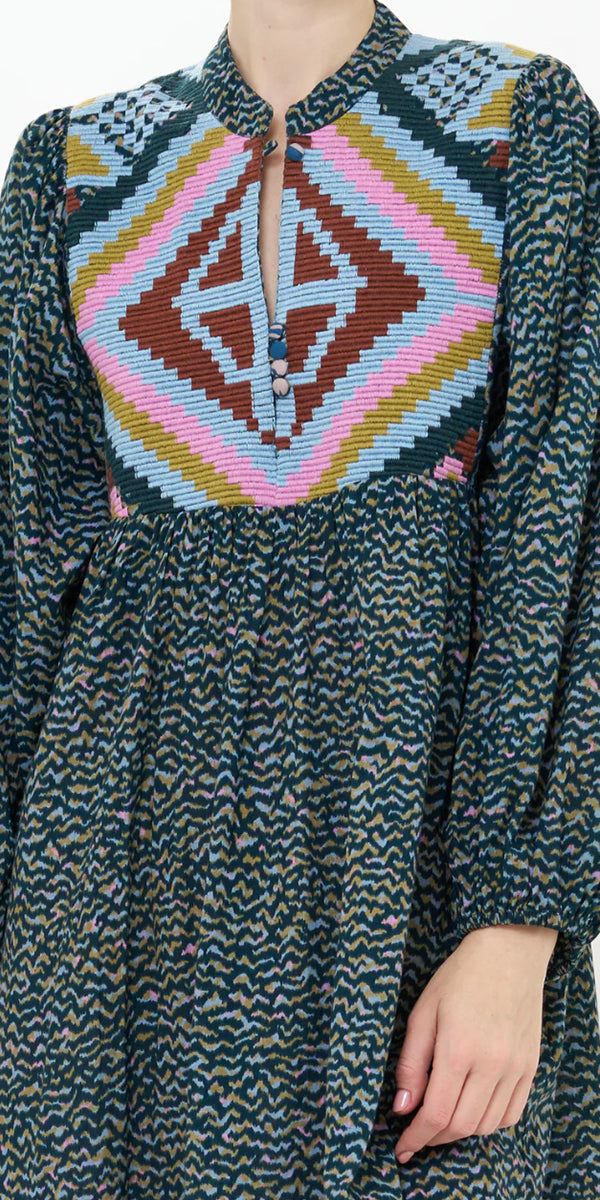 Oliphant Mandarin Midi Dress