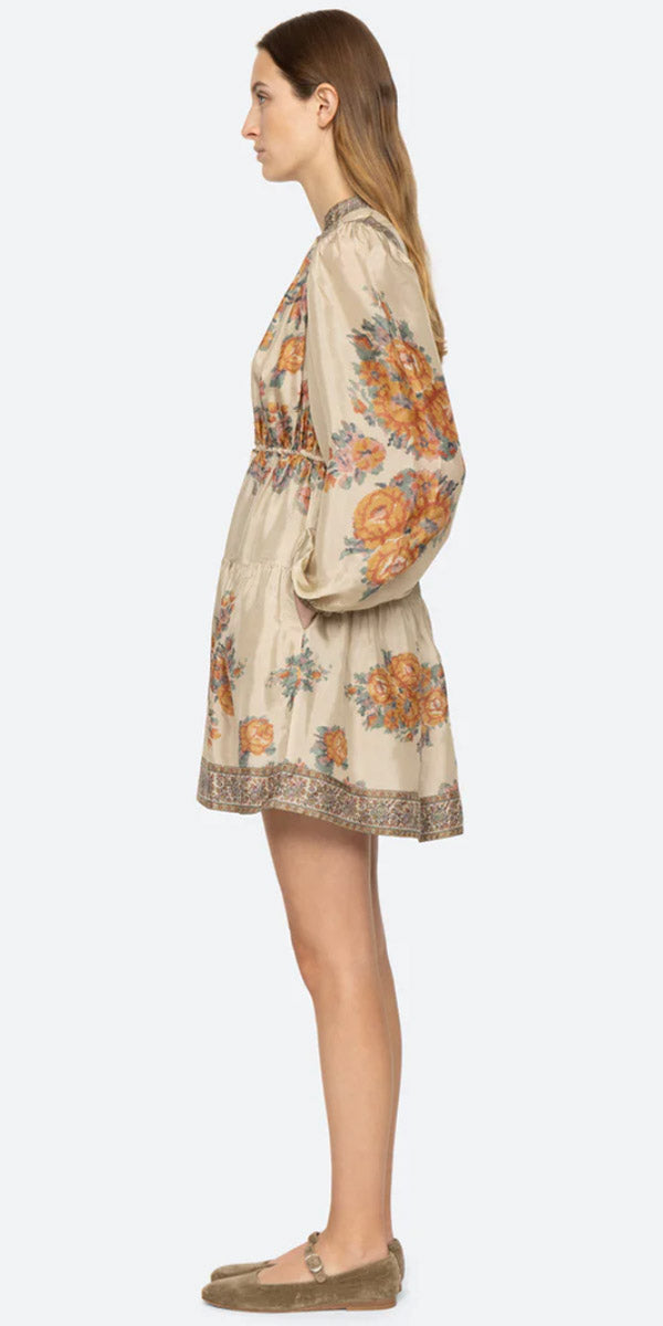 SEA NY Fiorella Border Print Dress