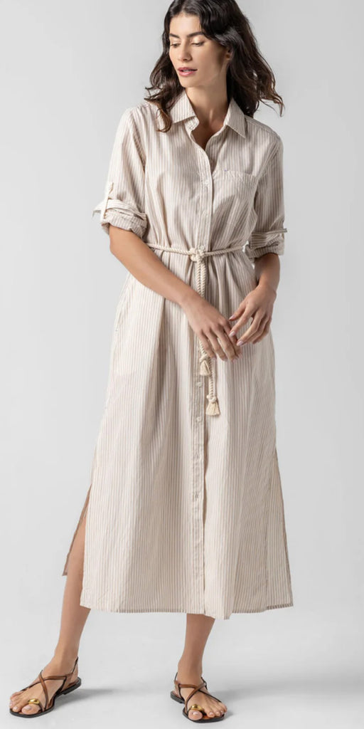Lilla P Striped Maxi Shirtdress