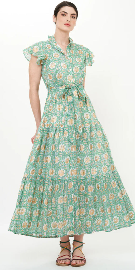 Oliphant Ruffle Collar Button Maxi Dress
