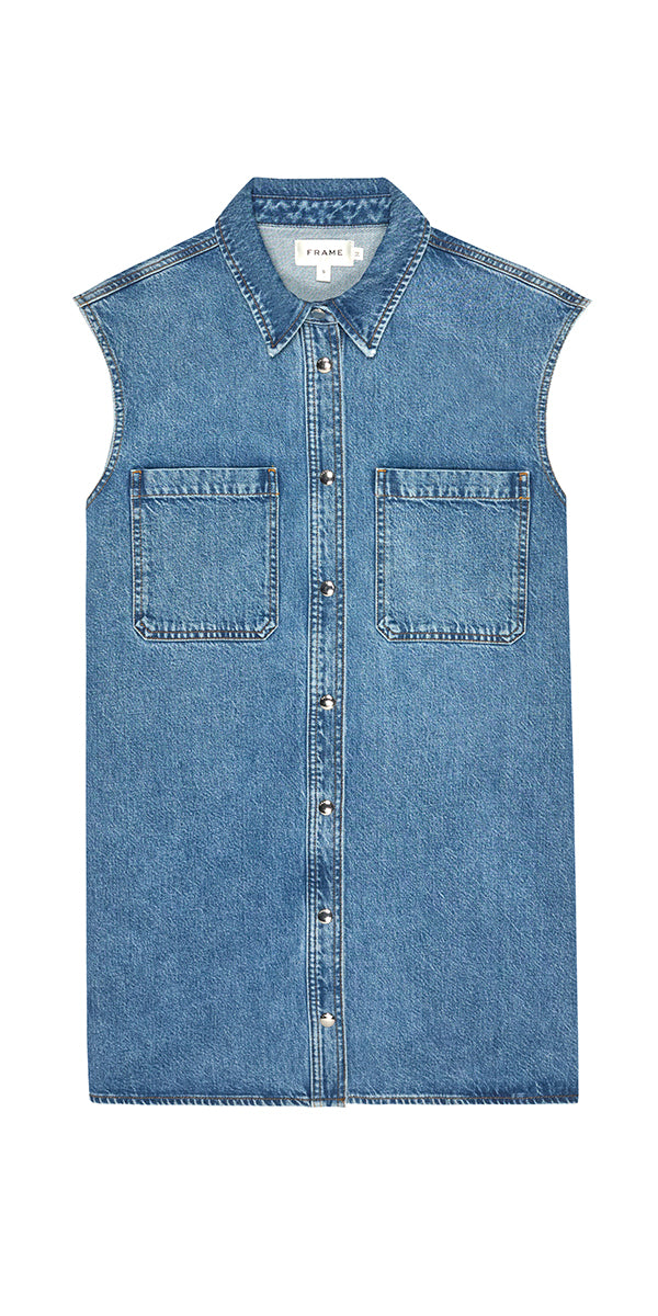 FRAME Sleeveless Shirt Dress