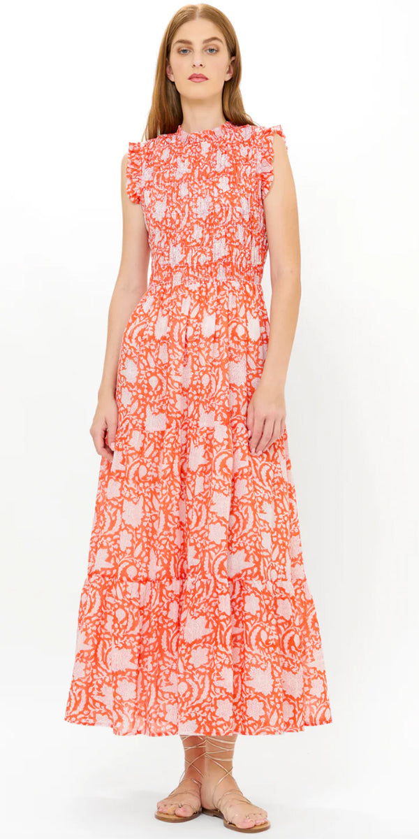 oliphant smocked maxi dress Sleeveless Cotton Voile, Ivy Orange, XL Category_Baby Showers The Ivy Orange Sleeveless COLOR:Sage Green Sweetheart Pleated Red Formal