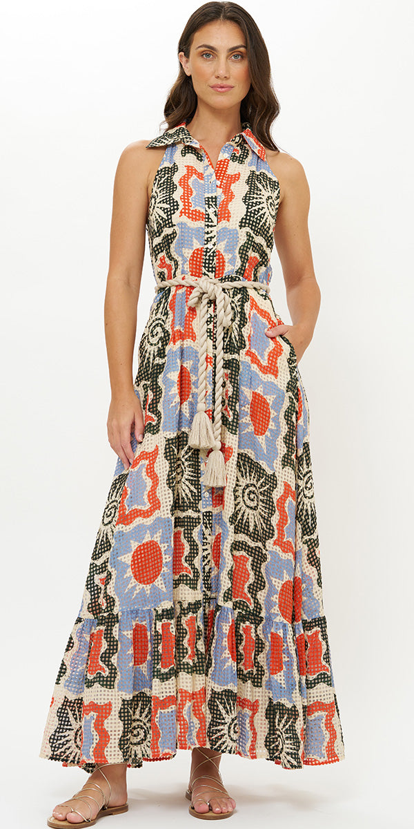 Oliphant Sleeveless Shirt Maxi Dress