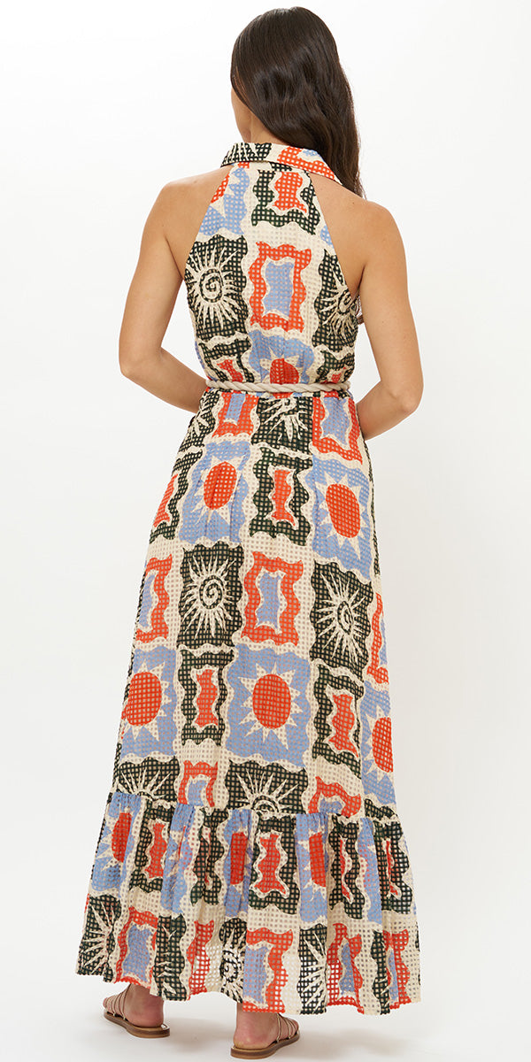 Oliphant Sleeveless Shirt Maxi Dress