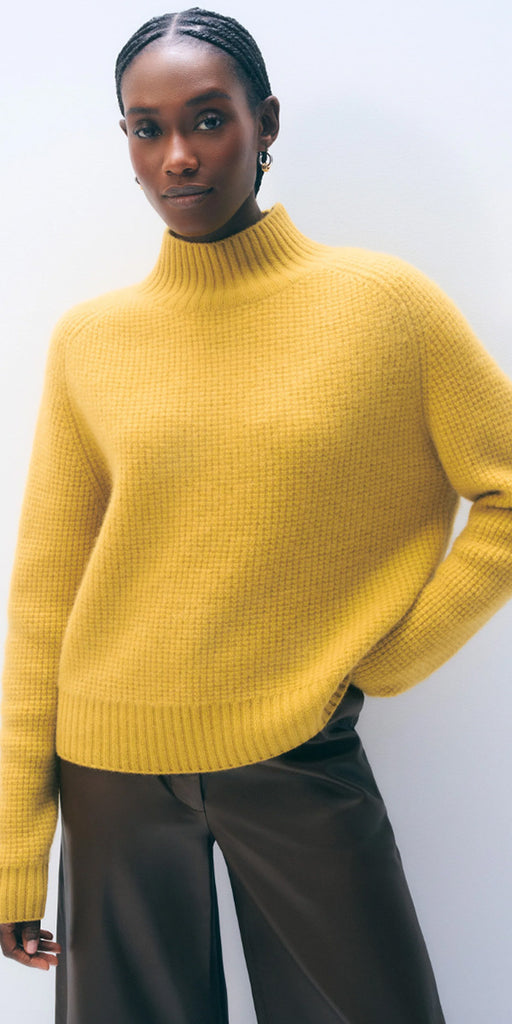 White + Warren Luxe Waffle Standneck Sweater