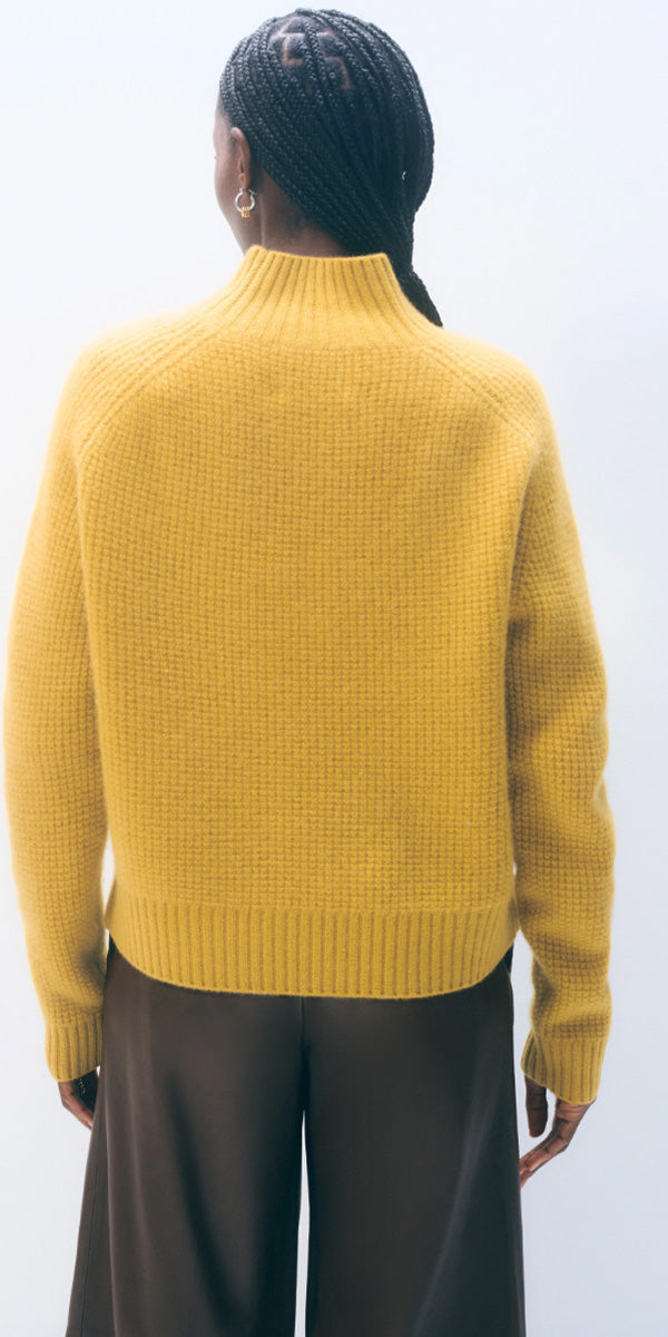 White + Warren Luxe Waffle Standneck Sweater