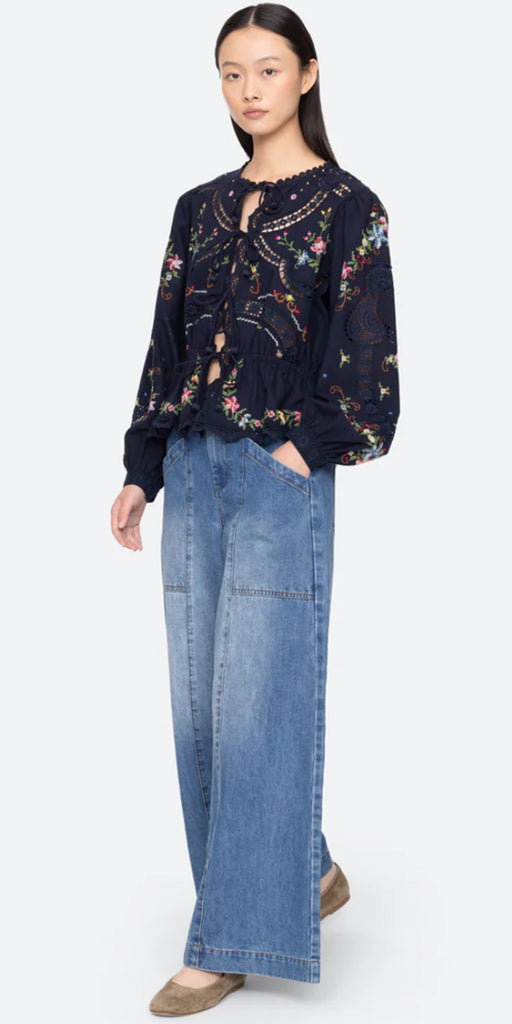 SEA NY Edwina Embroidery Top