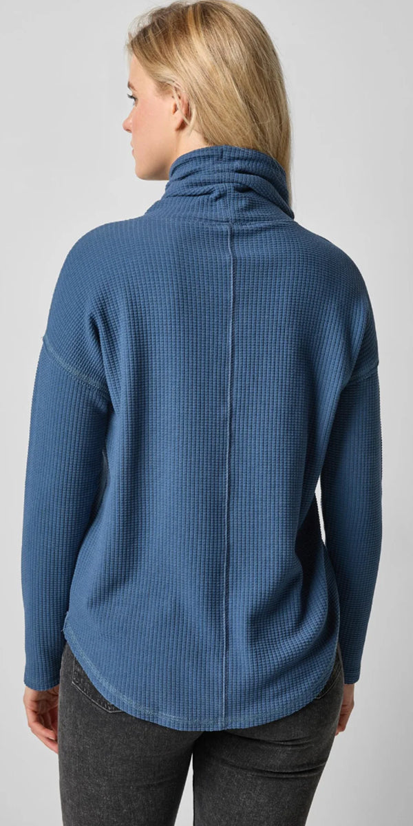 Lilla P Rounded Hem Mock Neck Top