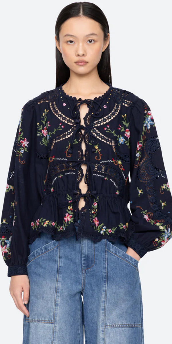 SEA NY Edwina Embroidery Top