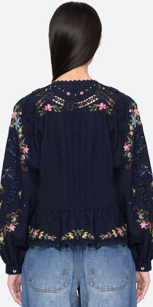 SEA NY Edwina Embroidery Top