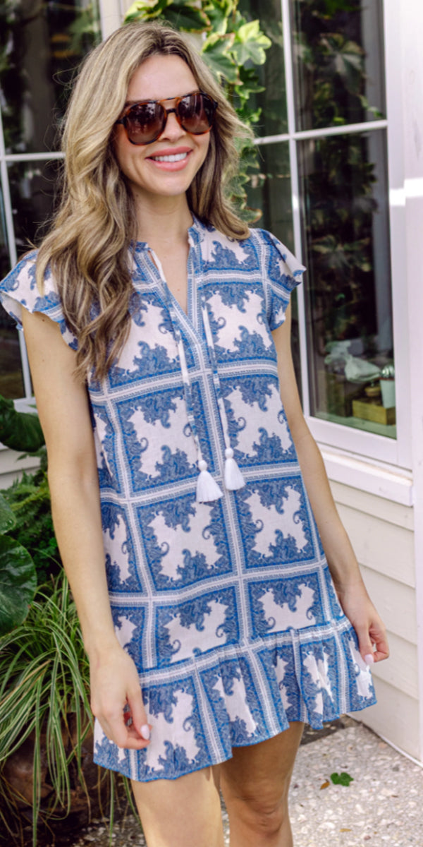 Sail to Sable Flutter Hem Dress