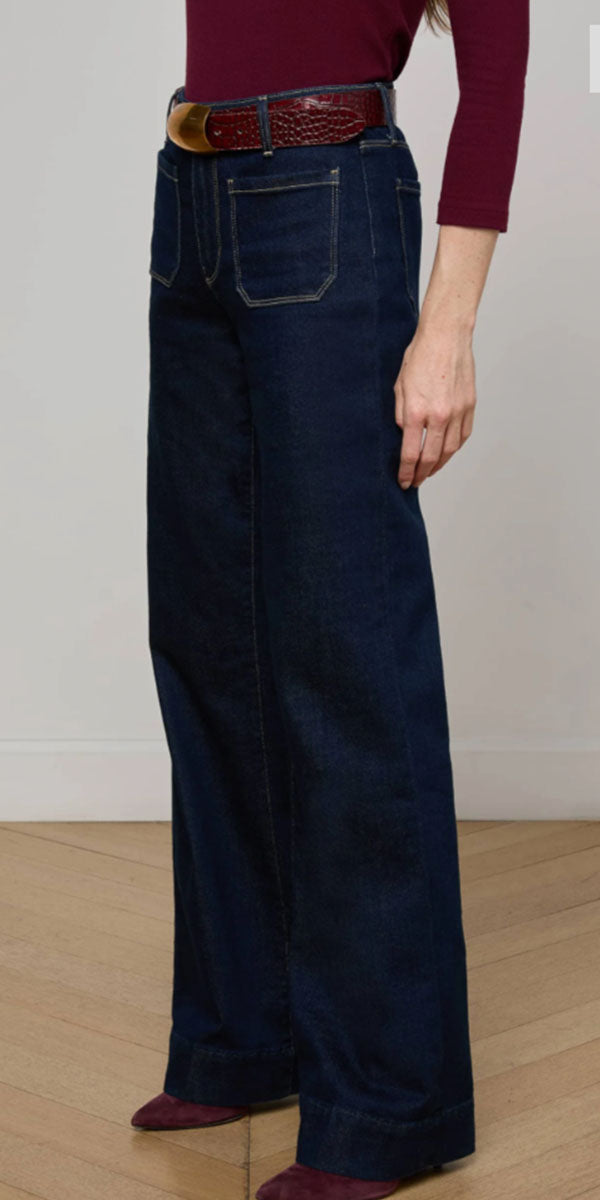 L'AGENCE Nolan Patchpocket Wide Leg Jean