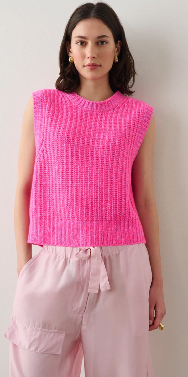 White + Warren Cashmere Air Spun Ribbed Vest