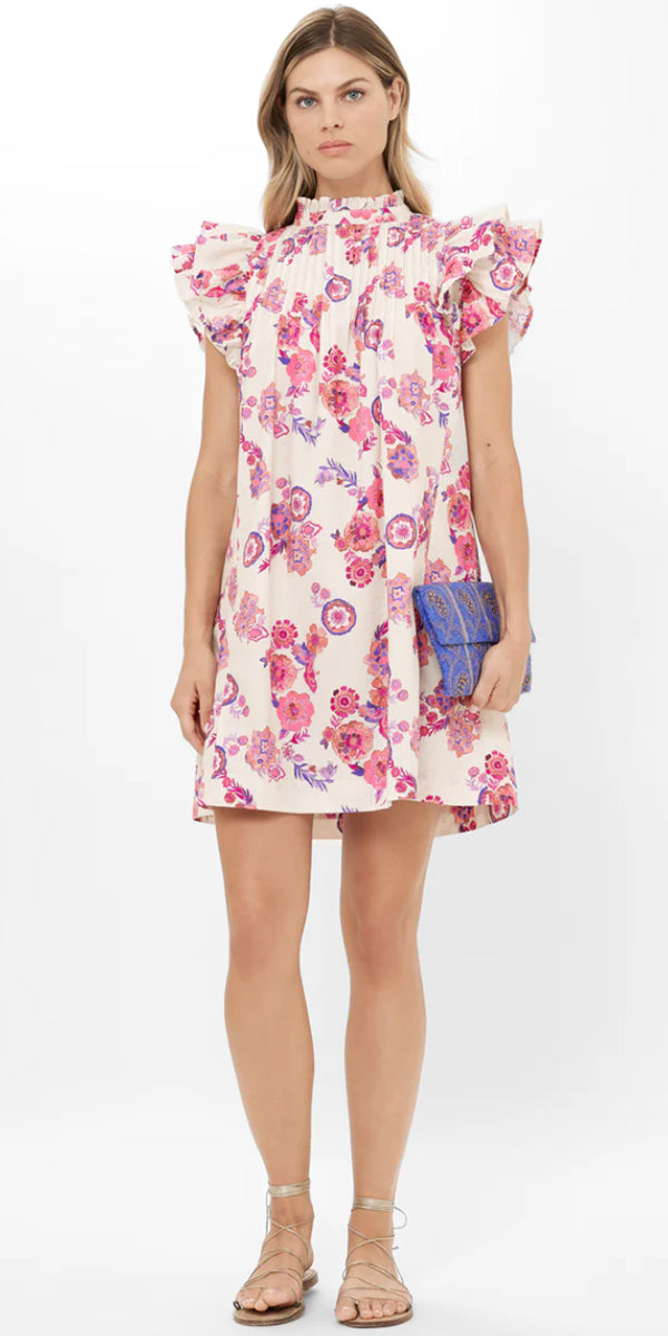 Oliphant Ruffle Pintuck Mini Dress