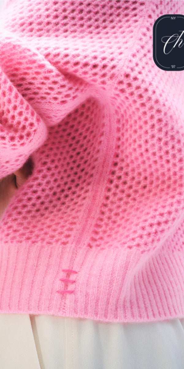 White + Warren Cashmere Mesh Cardigan