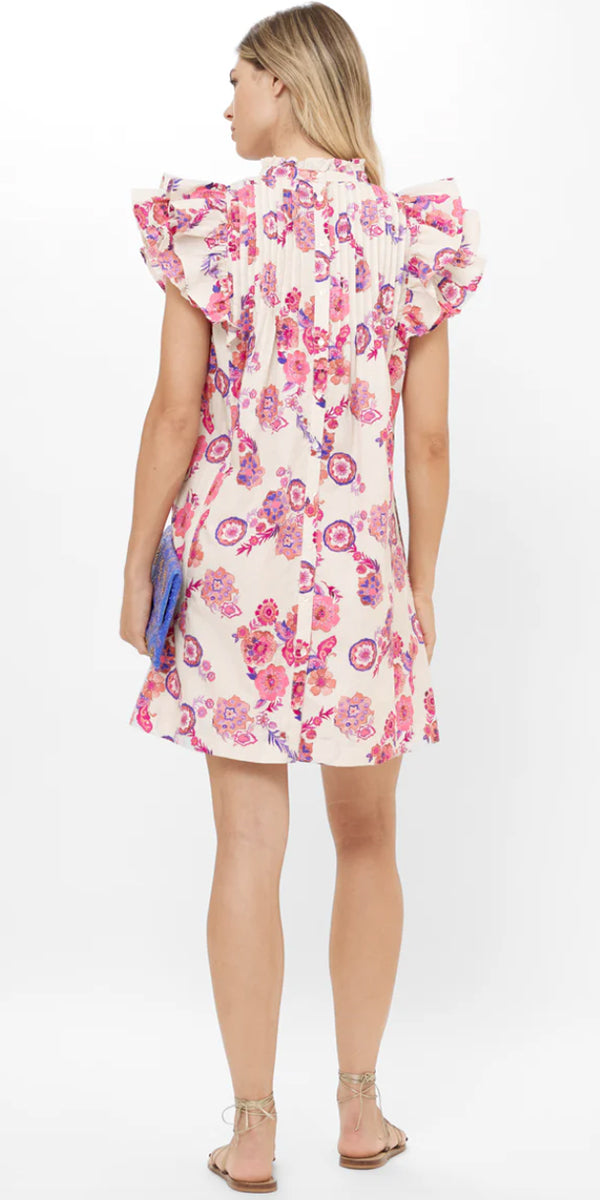 Oliphant Ruffle Pintuck Mini Dress
