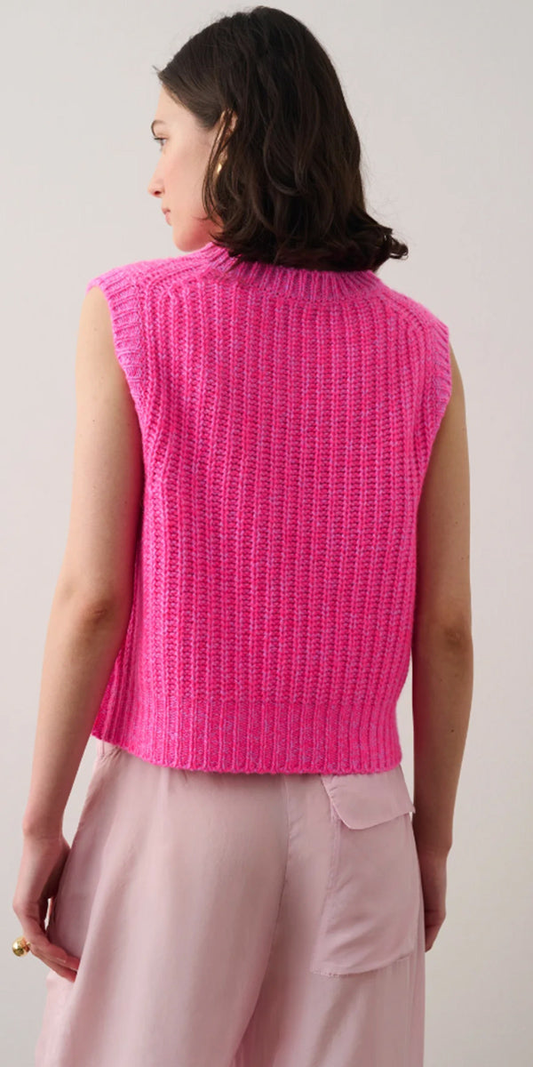 White + Warren Cashmere Air Spun Ribbed Vest