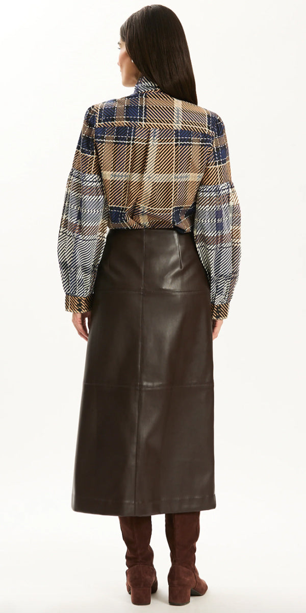 Tyler Boe Georgia Plaid Tie Blouse
