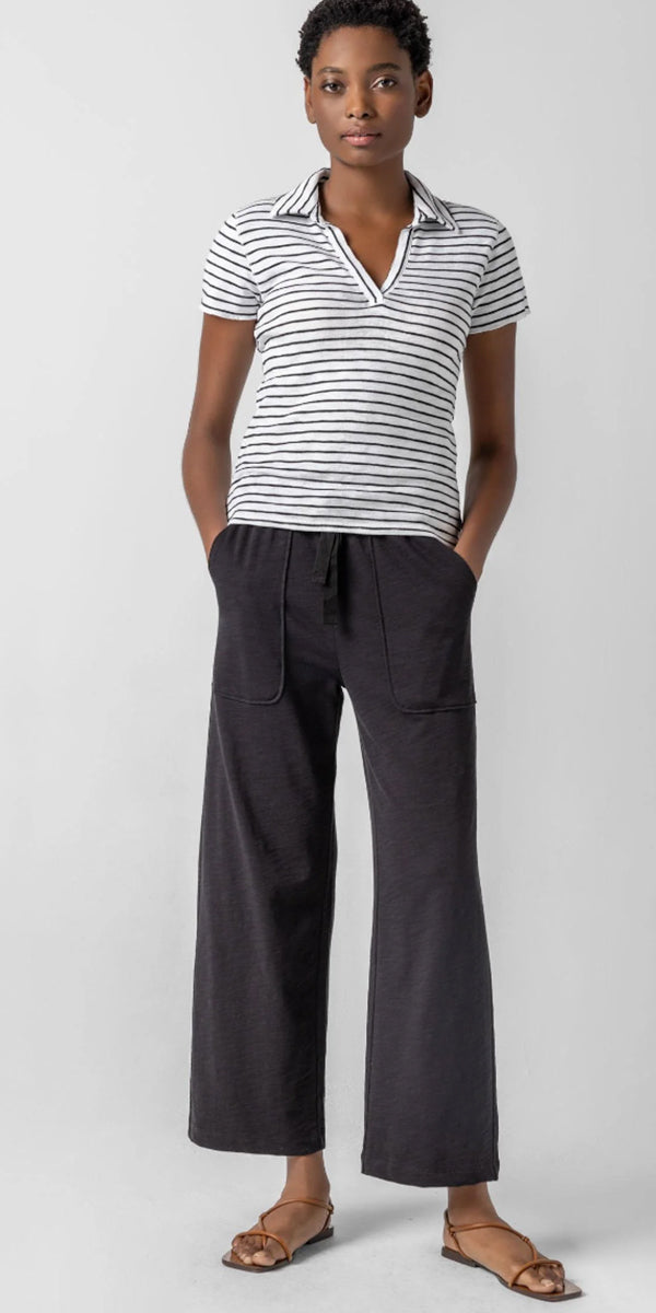 Lilla P Striped Polo Tee