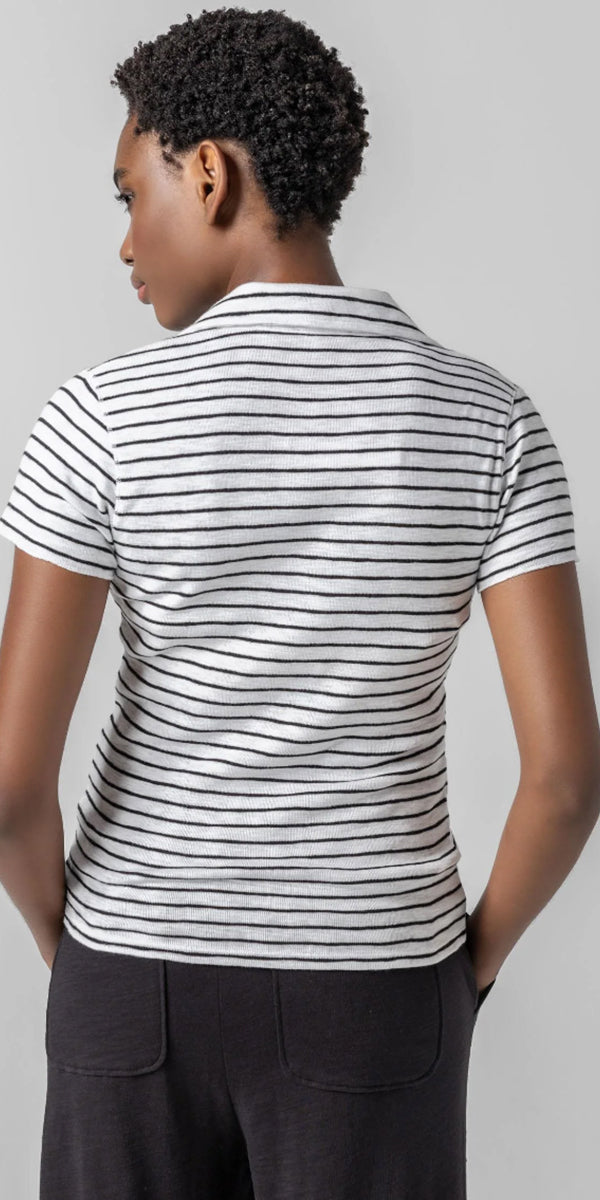 Lilla P Striped Polo Tee